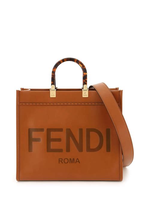 brown fendi tote|Fendi sunshine medium black leather.